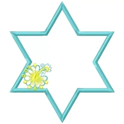 Floral Star Frame Embroidery Design