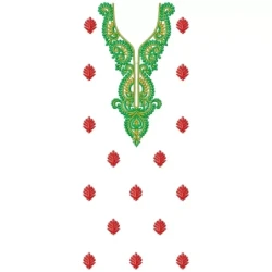 Full Dress With Indian Neckline Embroidery Design