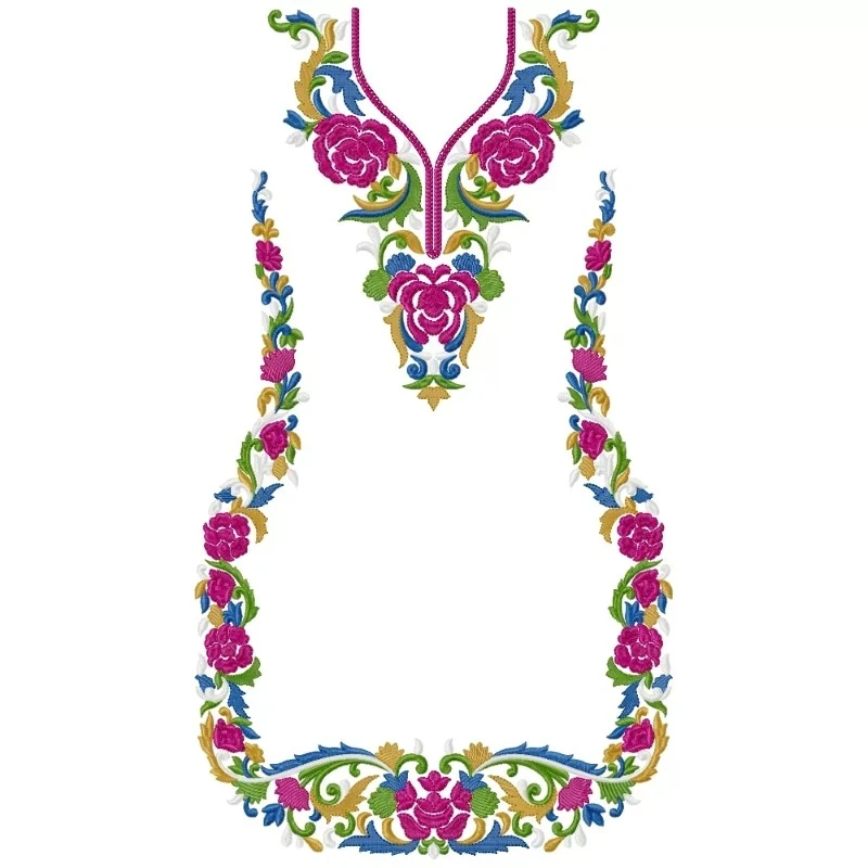 Full Embroidery Dress Design Freebie