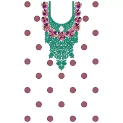 Full Embroidery Dress Design Including Neckline