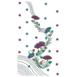 Full Embroidery Dress Without Neckline Design