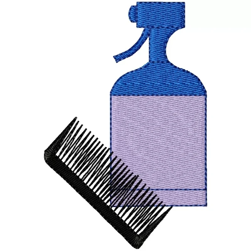 Hair Spray and Comb Beauty Care Design