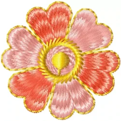 Heart Shaped Embroidery Flower Design