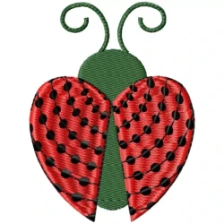 Heart Shaped Ladybug Machine Embroidery