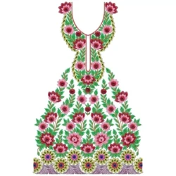 Indian Full Dress Floral Embroidery Pattern