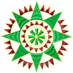 Indian Vintage Floral Circle Machine Embroidery Design