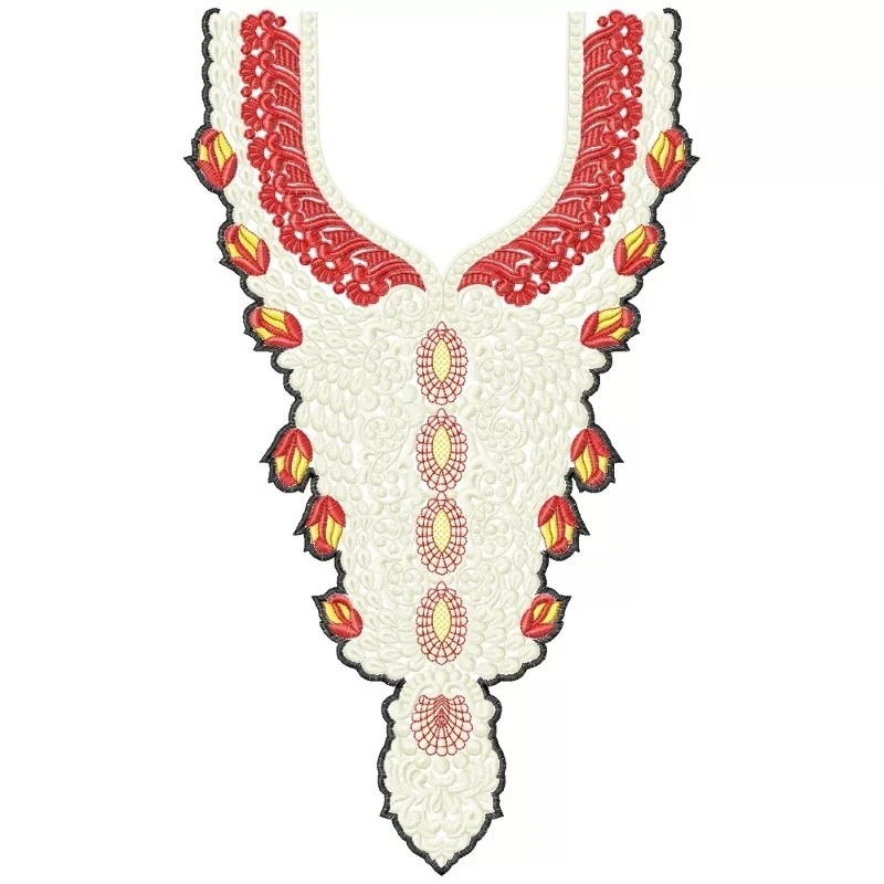 Large Arbian Neckline Embroidery Design