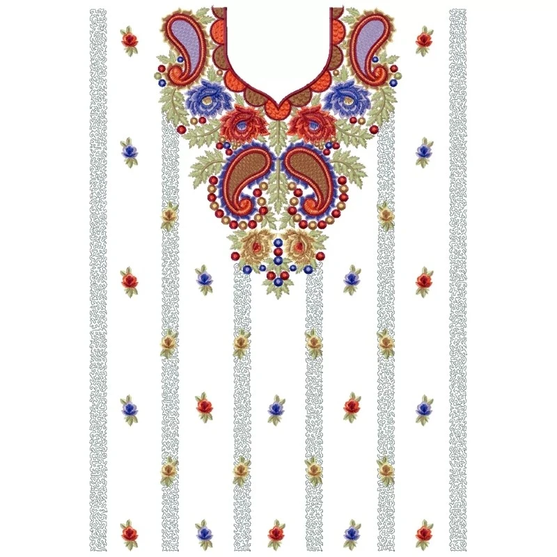 Large Beautiful Full Embroidery Dress Design