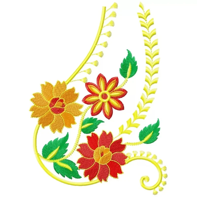 Large Corner Paisley Machine Embroidery Design