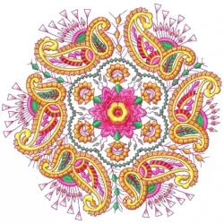 Large Floral Machine Embroidery For Cushion Cover