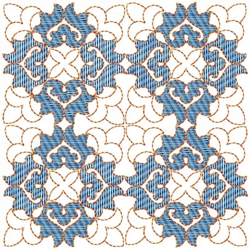 Large Floral Machine Embroidery For Cushions