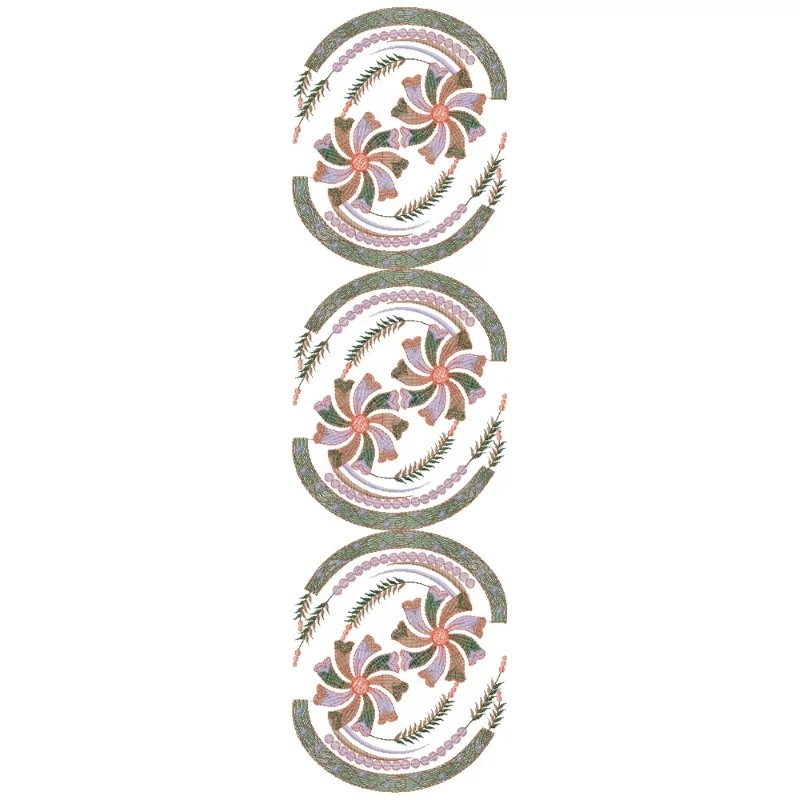 Large Hoop Floral Circle Machine Embroidery Design