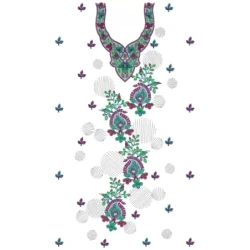 Large hoops Embroidery Neckline Design