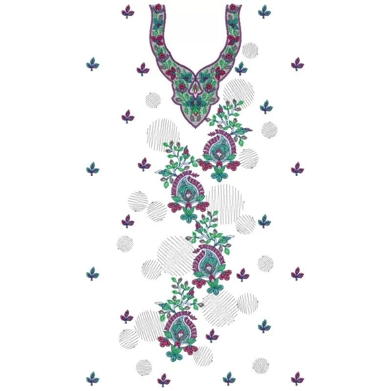 Large hoops Embroidery Neckline Design