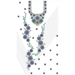 Large Hoops Full Embroidery Dress Neckline Design