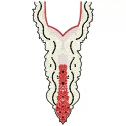 Large Neckline Machine Embroidery Dress Design