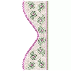 Large Wave Neckline Embroidery Design