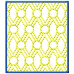 Latest Large Outline Floral In Square Frame Embroidery Design