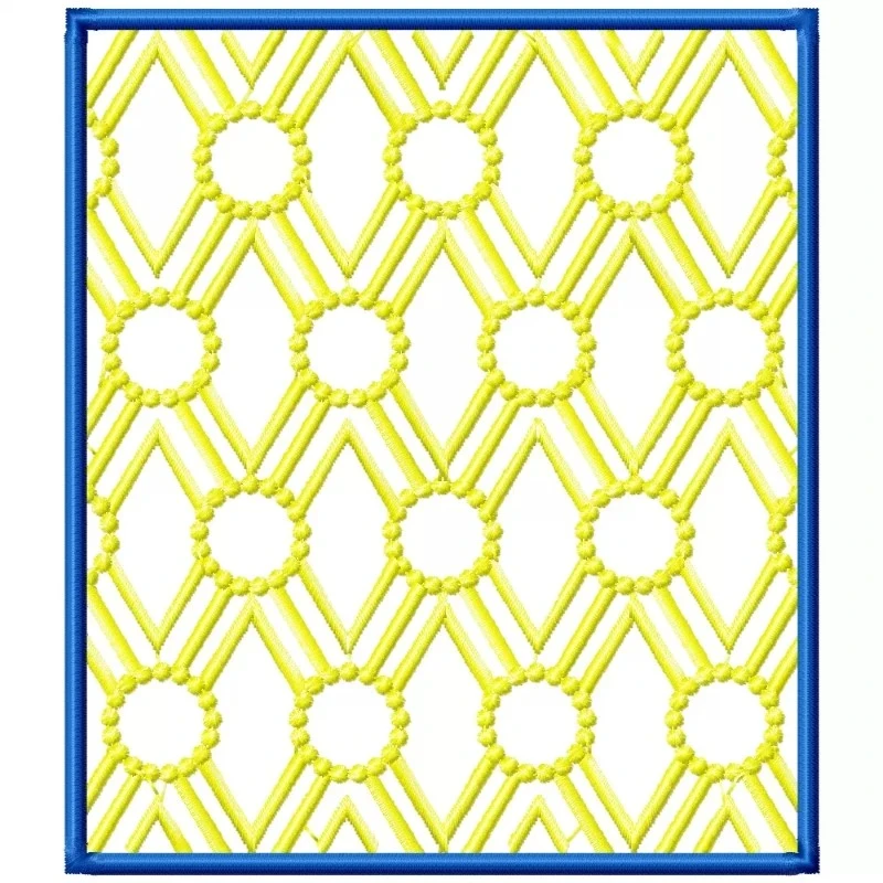 Latest Large Outline Floral In Square Frame Embroidery Design