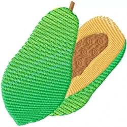 Realistic Papaya Fruit Embroidery Design