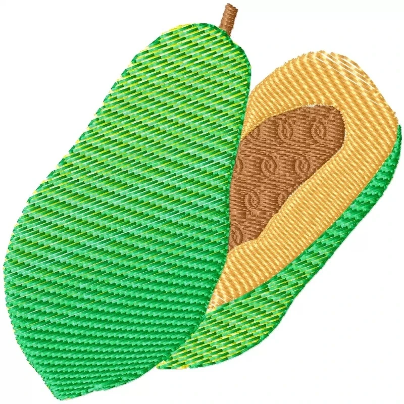 Realistic Papaya Fruit Embroidery Design