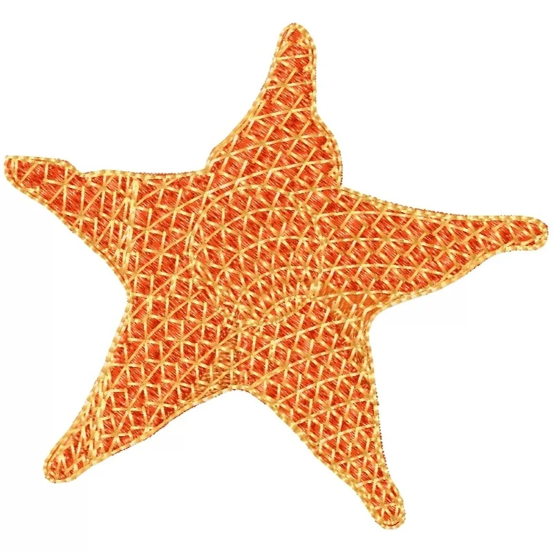Realistic Star Fish Machine Embroidery Design