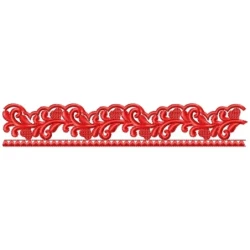 Red Valentine Heart Embroidery Border Design