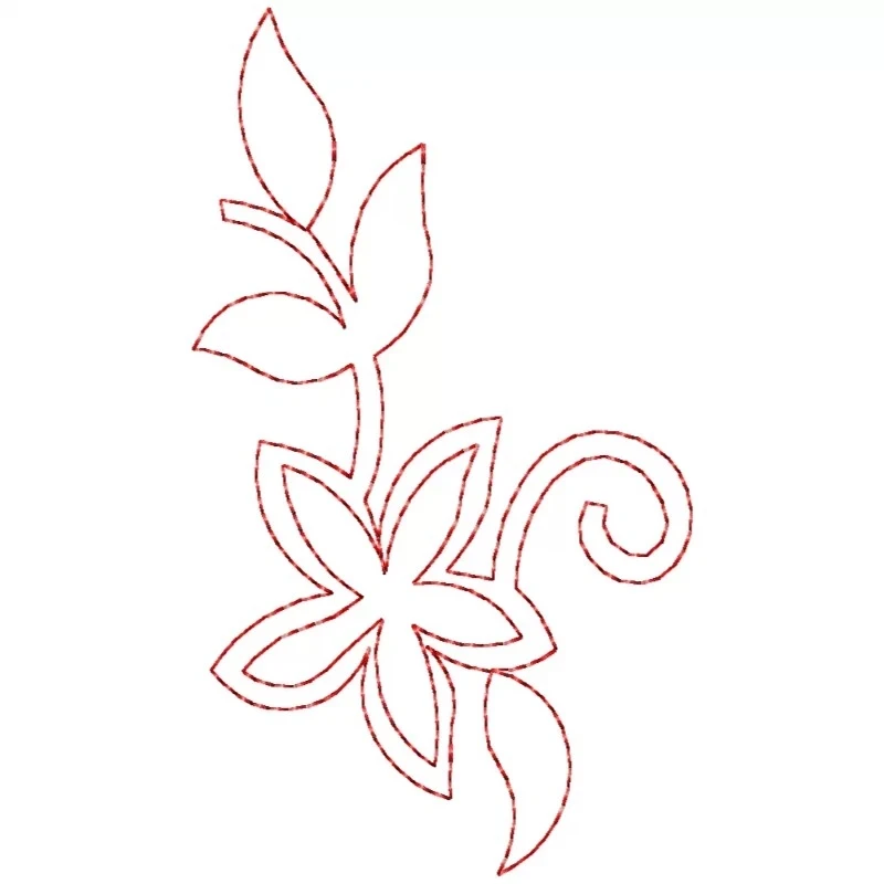 Redwork Outline Embroidery Work Design