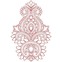 Run Stitches Outline Floral Design