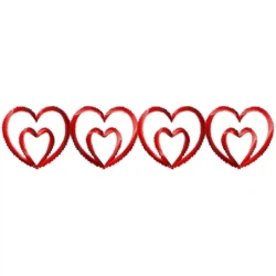 Seamless Heart Outline Embroidery Border Design