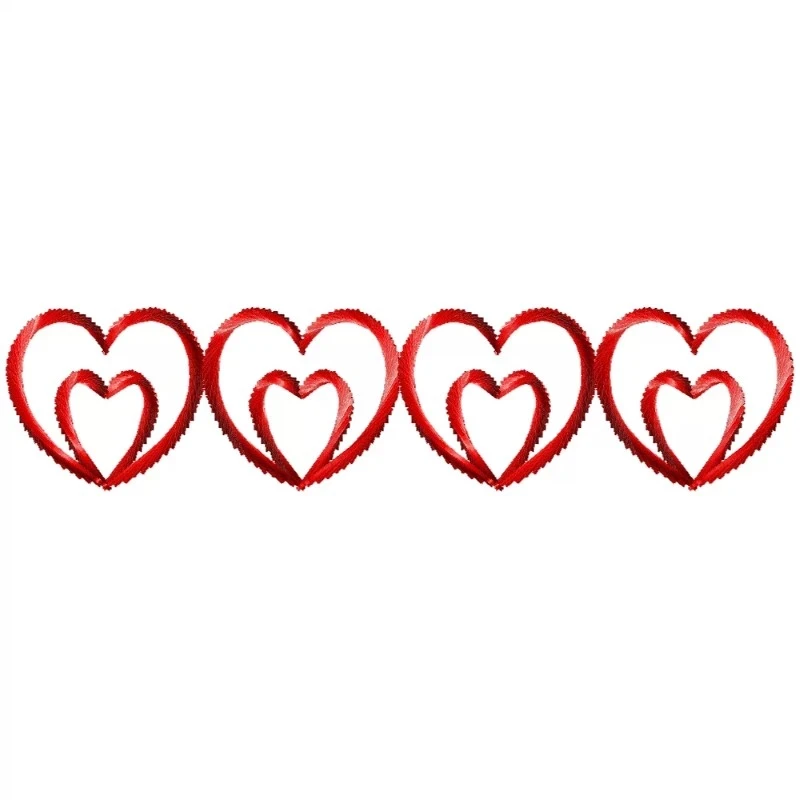 Seamless Heart Outline Embroidery Border Design