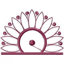 Semi Circle Floral Embroidery Design