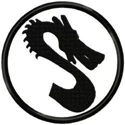 Silhouette Dragon Head Patch Embroidery Design