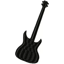 Silhouette Guitar Embroidery Design