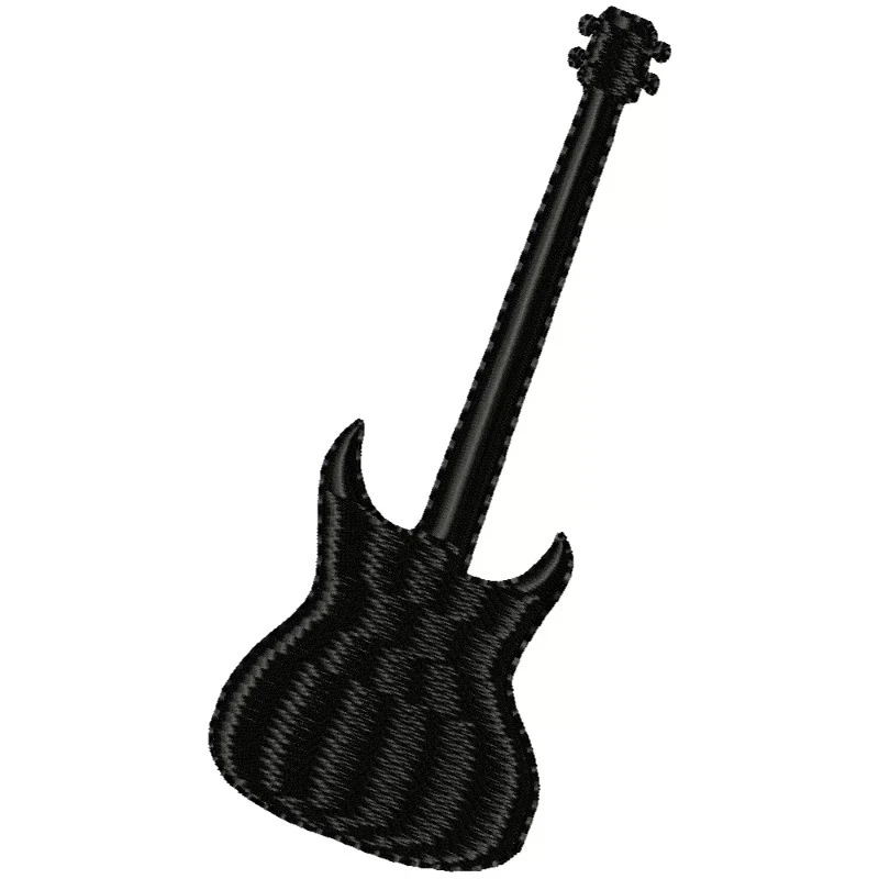 Silhouette Guitar Embroidery Design