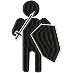 Silhouette Soldier With Armour Design