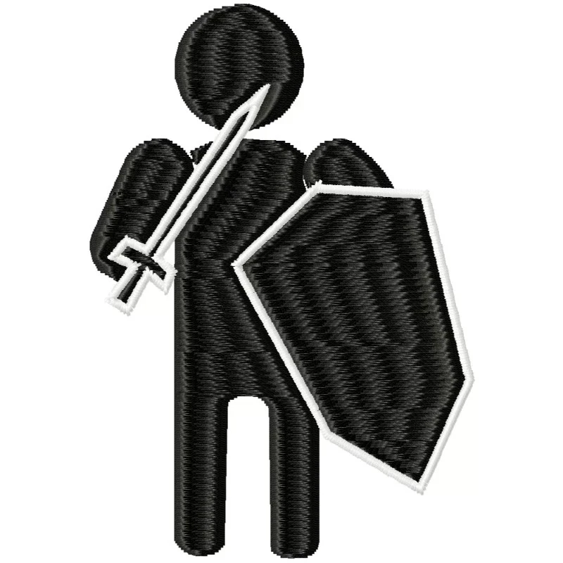 Silhouette Soldier With Armour Design