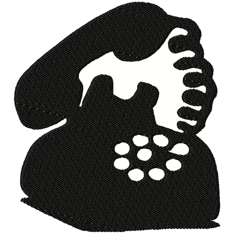 Silhouette Telephone Machine Embroidery Design