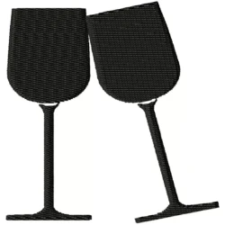 Silhouette Wine Glasse Embroidery Design