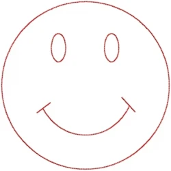 Simling Face Outline Simly Embroidery Design