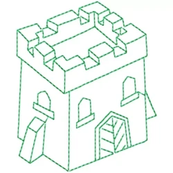 Simple Castel Outline Embroidery Design