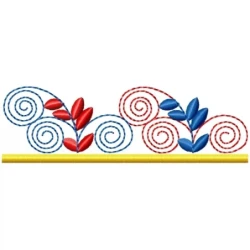 Simple Continous Leaf Embroidery Border Design