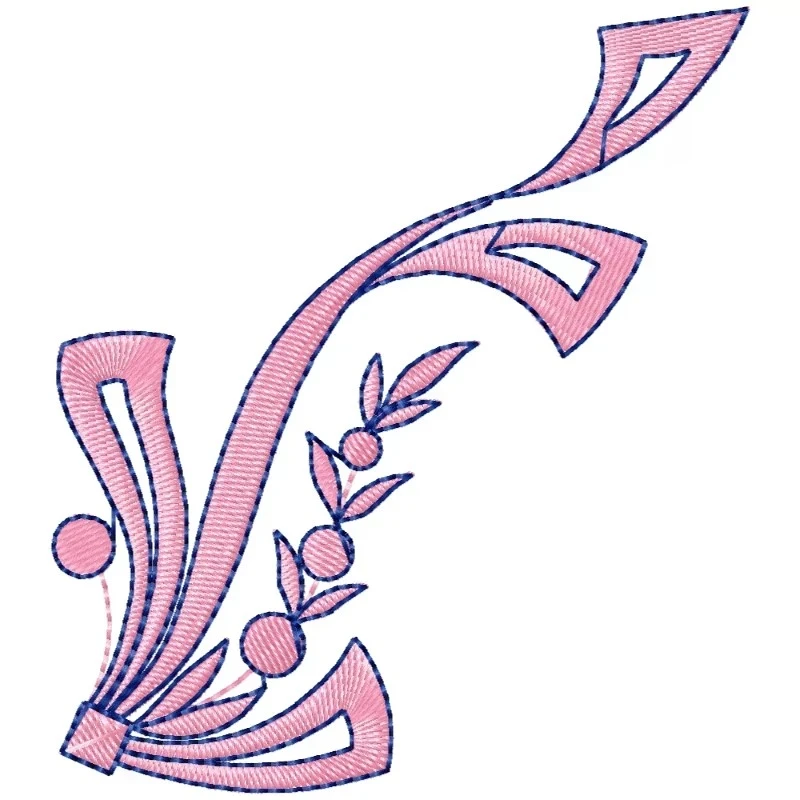 Simple Corner Floral Machine Embroidery Pattern