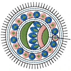 Simple Filled Circle Outline Embroidery Design