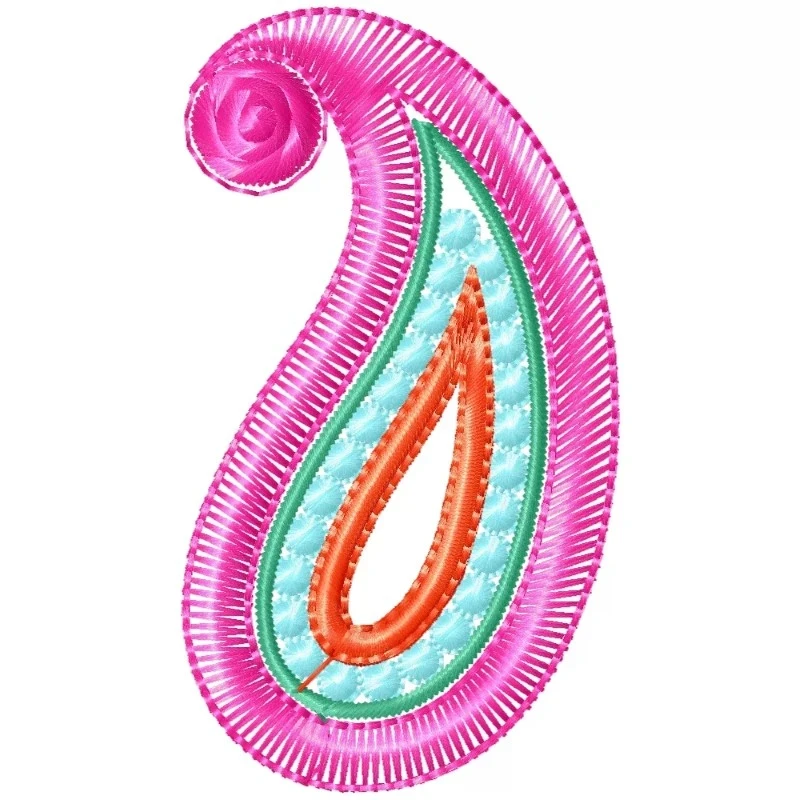 Simple Filled Paisley Embroidery Design
