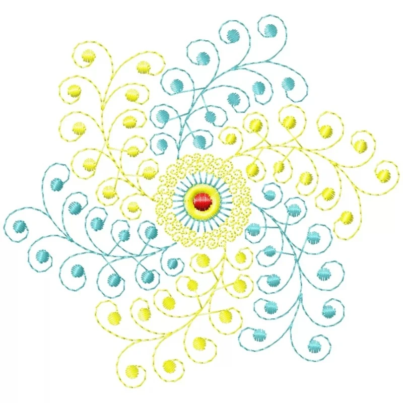 Simple Floral Machine Embroidery Pattern