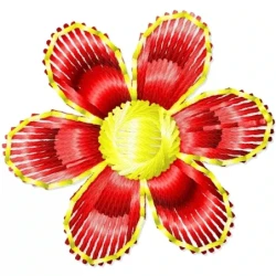 Simple Flower Machine Embroidery Design 2x2