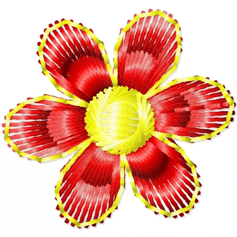 Simple Flower Machine Embroidery Design 2x2