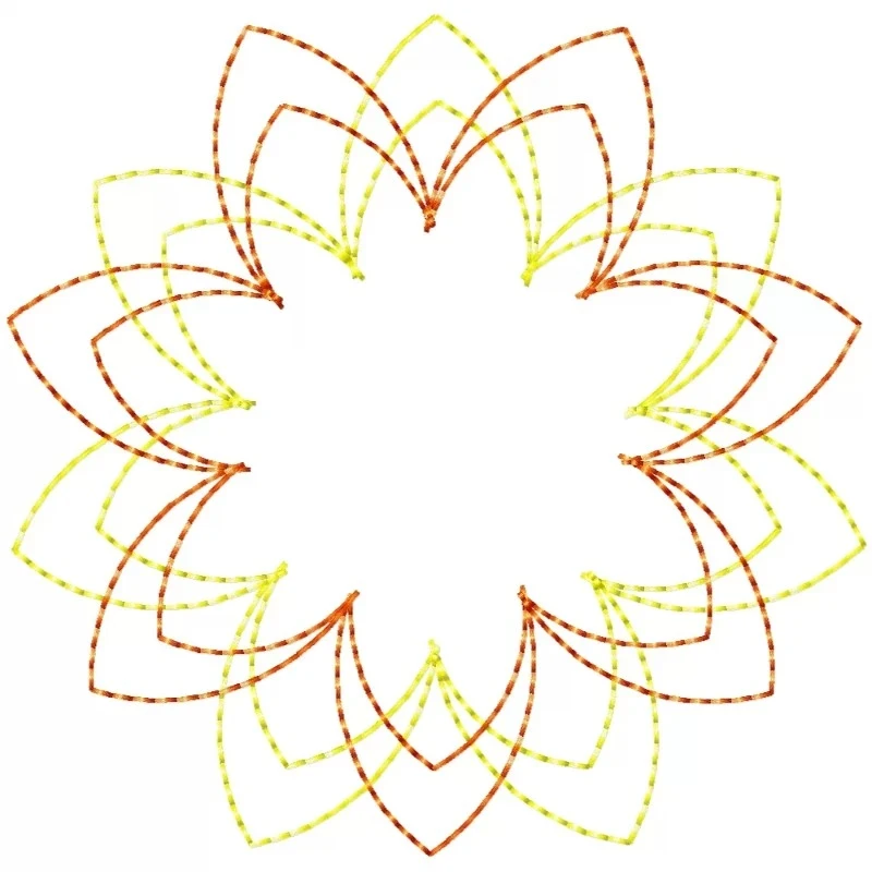Simple Flowers Outline Art Embroidery Design
