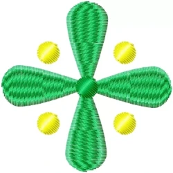 Simple Handrawn Flower Wth Four Dot Embroidery Design